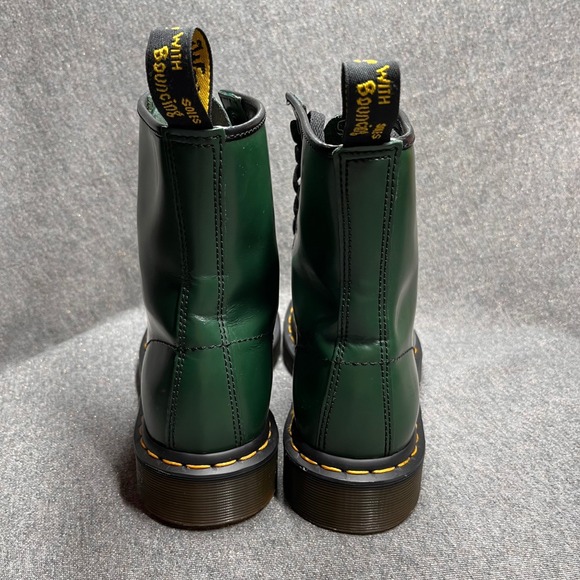 Dr Martens Smooth Leather Lace Up Boots Green Women's Size 7 - Picture 5 of 8
